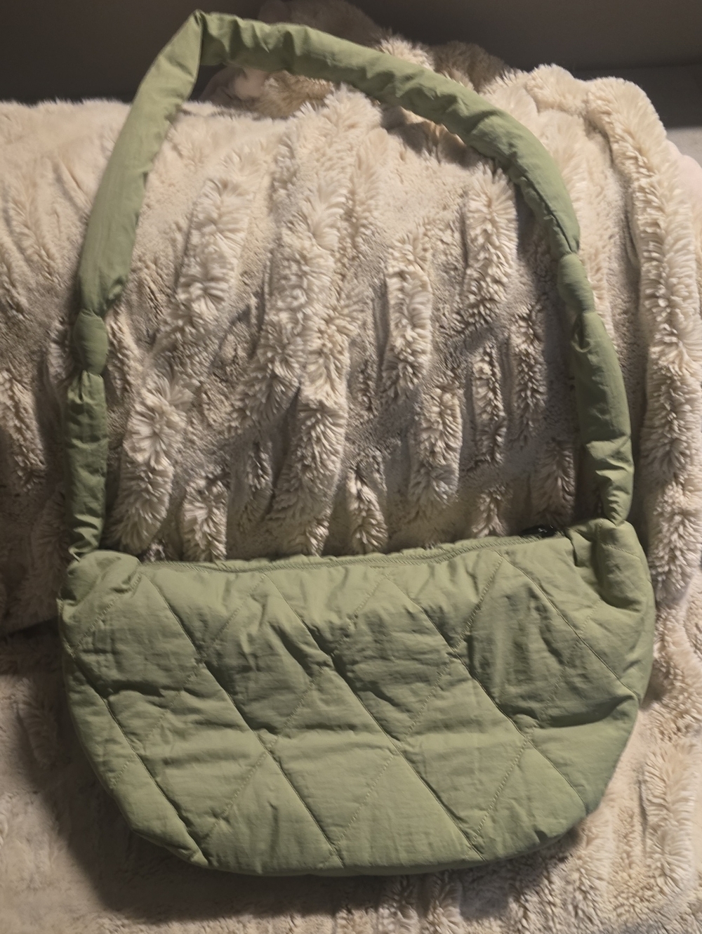Street Level Quilted Sage Green Shoulder Bag